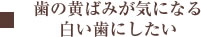 歯の黄ばみが気になる、白い歯にしたい